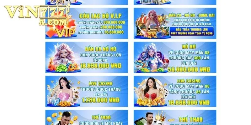 Khám phá thế giới khuyến mãi Vin777 bùng nổ năm 2025